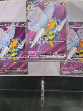 Beedrill ex Pokémon Holographic Card - Pink & Yellow